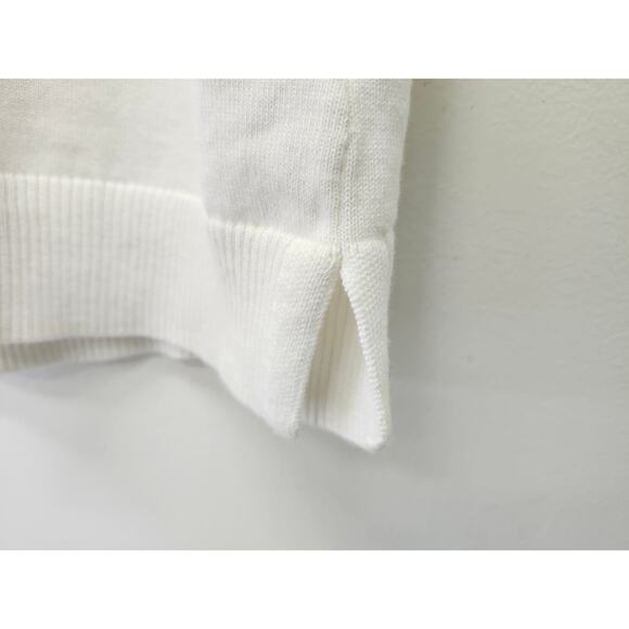 Belle Beach by Kim Gravel Flamingo Embellished Sweater Large White Short Sleeve - Picture 5 of 9